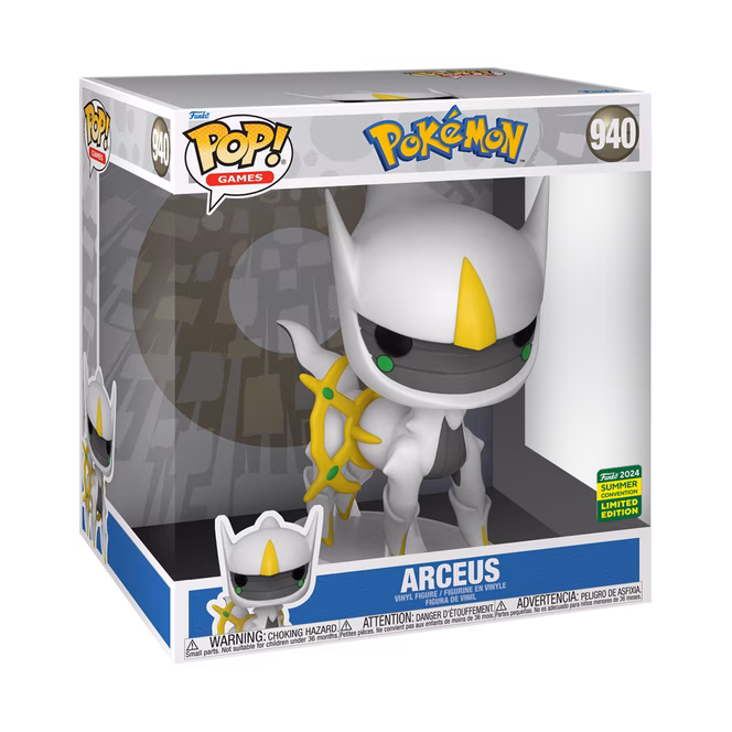 GameStop Funko POP! Jumbo: Pokemon Arceus 10-in Vinyl Figure 2024 San Diego Comic Con Exclusive