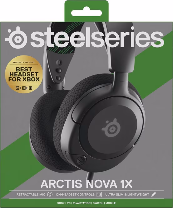 GameStop SteelSeries Arctis Nova 1X Lightweight Wired Gaming Headset for Xbox, PlayStation, Switch, and PC