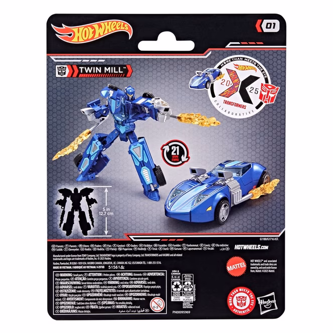 GameStop Hasbro Transformers  Deluxe Class Hot Wheels x Transformers Twin Milla 5-In Action Figure