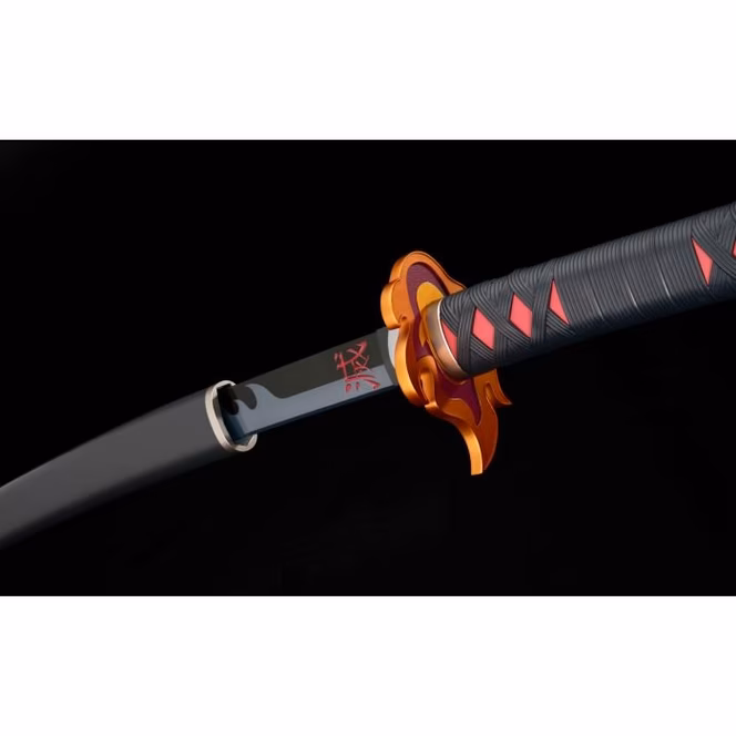 GameStop Bandai Tamashii Nations Demon Slayer: Kimetsu no Yaiba Tanjiro's Nichirin Sword with Rengoku's Handguard Proplica