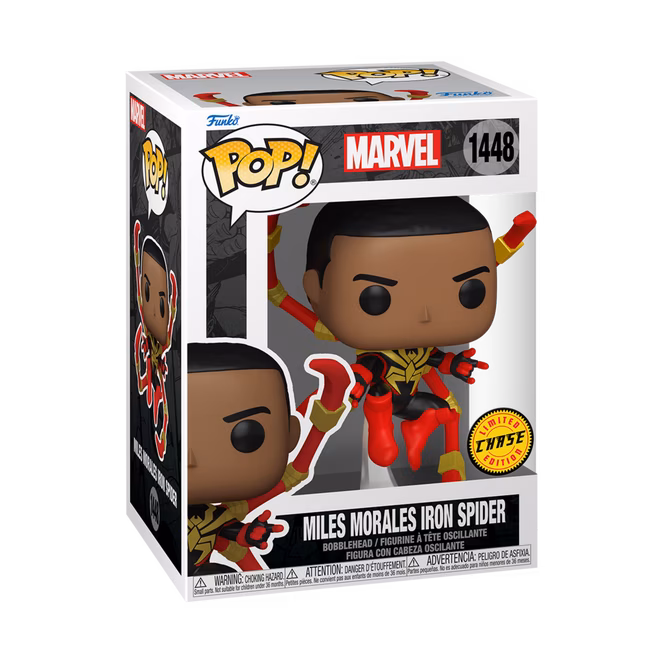GameStop Funko POP! Marvel: Spider-Man Comics Miles Morales (Iron Spider) (or Chase) 4.6-in Vinyl Bobblehead Figure