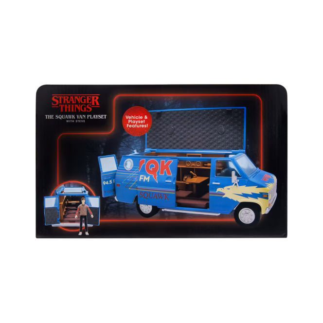 GameStop Jazwares Stranger Things Steve Harrington WSQK Van Playset 4-in Action Figure