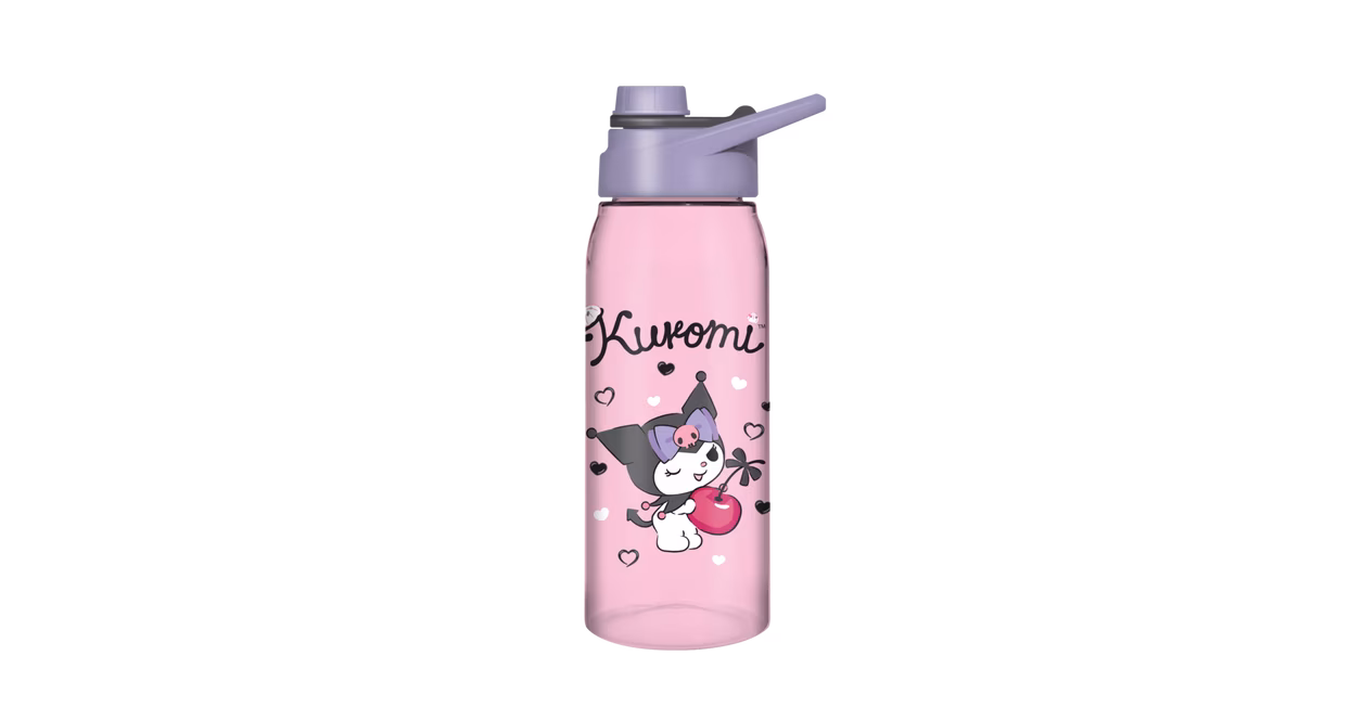 GameStop Sanrio Kuromi Cherry Hearts 28oz Water Bottle with Screw Lid and Handle