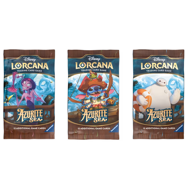 GameStop Disney Lorcana Trading Card Game: Azurite Sea Chapter 6 Booster Full Box (24 Boosters)