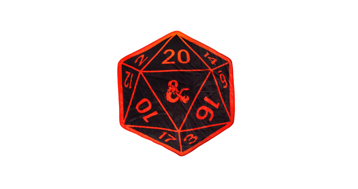 GameStop Dungeons and Dragons Die Shaped Polyester Blanket