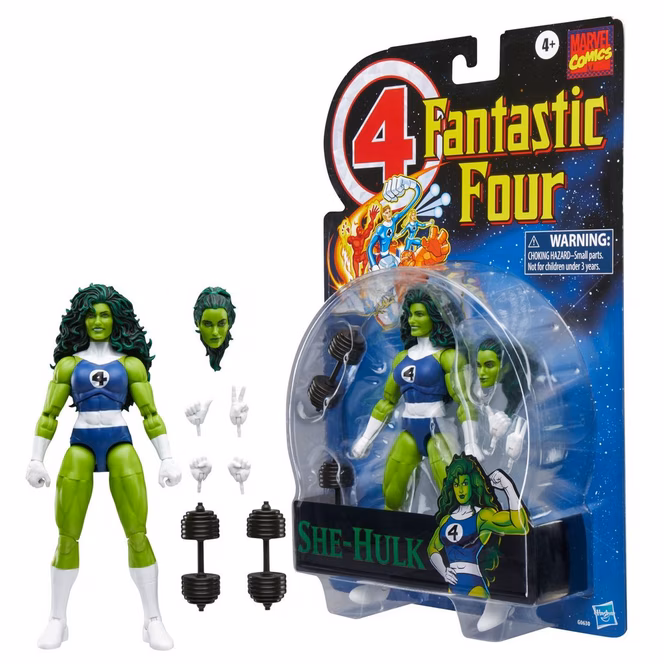 GameStop Hasbro Marvel Legends Series Fantastic Four Retro Collection She-Hulk 6-Inch Action Figure