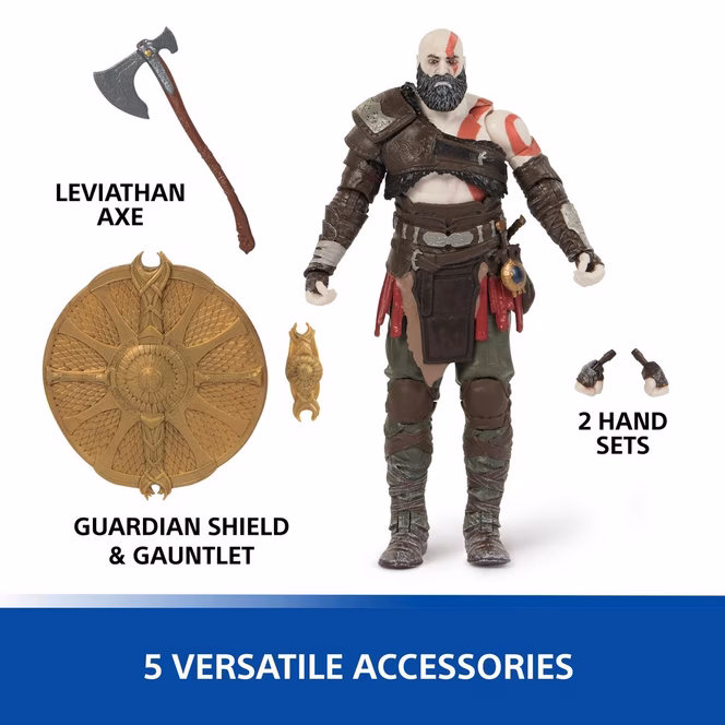 GameStop Spin Master PlayStation God of War Ragnarok Kratos (The Shapes Collection) 6-in Action Figure