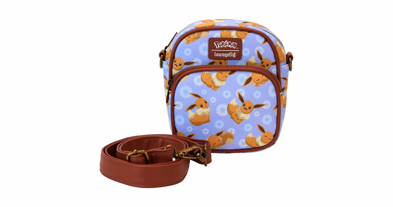 GameStop Loungefly Pokemon Eevee Floral Passport Crossbody Bag GameStop Exclusive