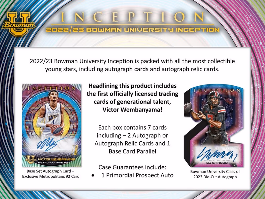 GameStop 2022-23 Bowman University Inception Hobby Box