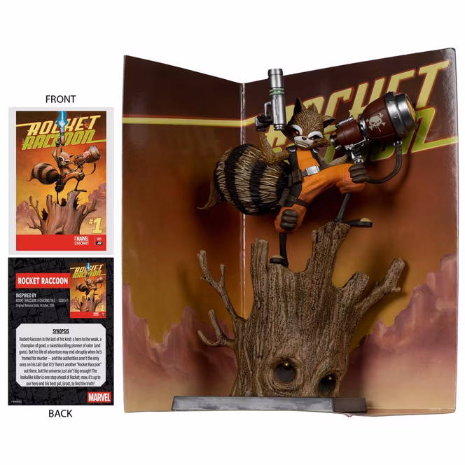 GameStop McFarlane Toys Collection Marvel Comic Rocket Raccoon a Chasing Tale Rocket Raccoon 1:6th Scale Statue