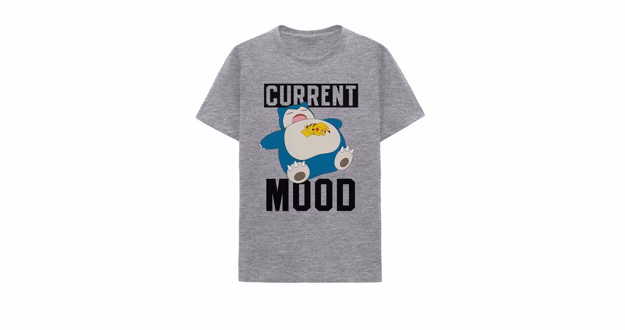 GameStop Pokemon Snorlax Current Mood Heather Grey Unisex Short Sleeve T-Shirt