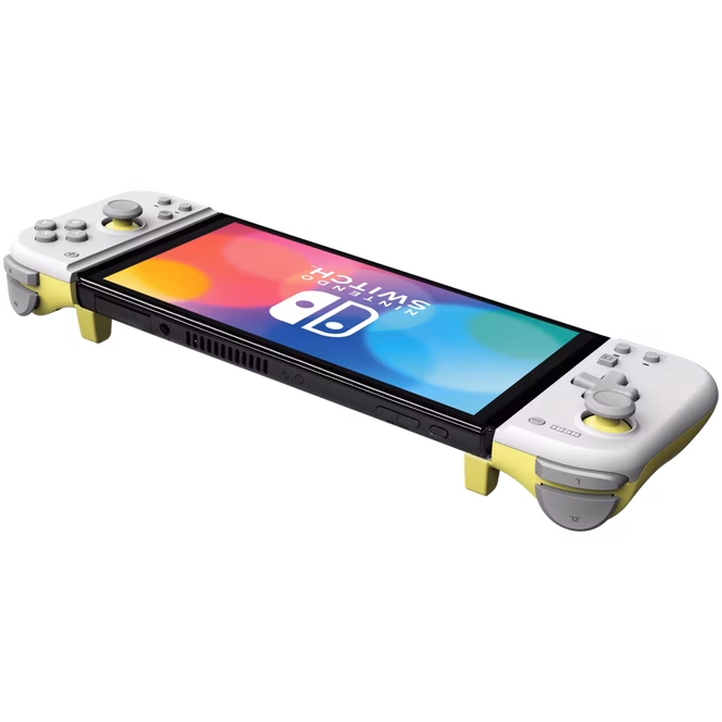 GameStop HORI Split Pad Compact Attachment Set for Nintendo Switch, Nintendo Switch OLED - Light Gray / Yellow