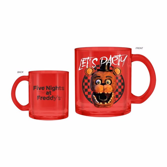 GameStop Five Nights At Freddy's Freddy Lets Party Checkerboard  17.5 oz Glass Coffee Mug