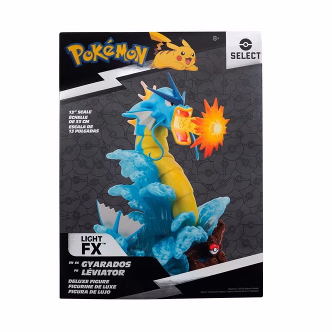 GameStop Jazwares Pokemon Gyarados 13-in Deluxe Collector's Statue with Light Up Fins and Beam Attack