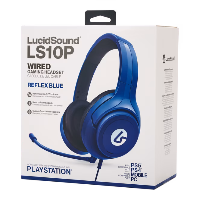 GameStop LucidSound LS10P Wired Stereo Gaming Headset with Mic for PlayStation 4/5 and PC - Reflex Blue