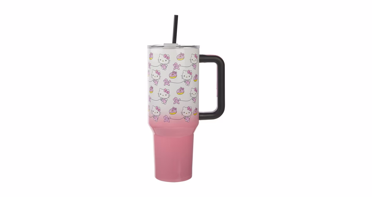 GameStop Hello Kitty Pink Gradient 40 oz Tumbler with Handle