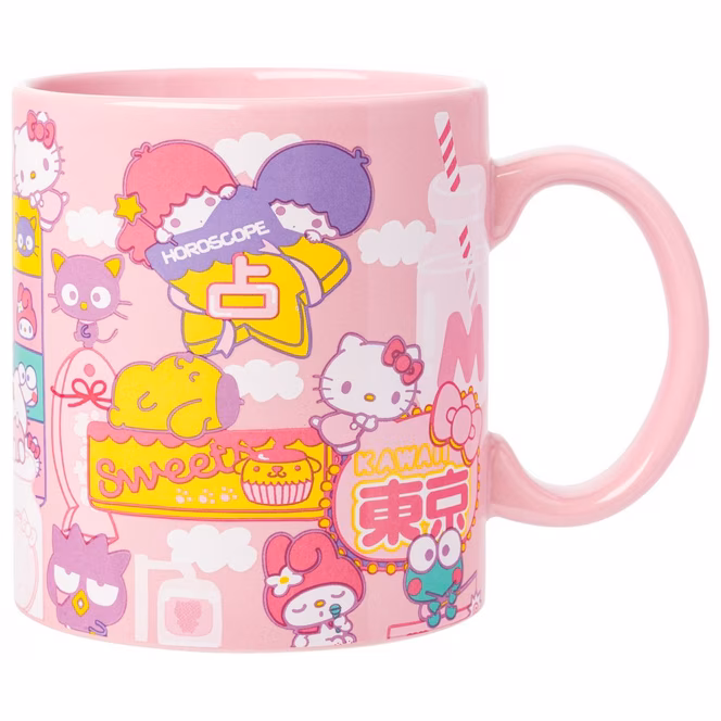 GameStop Hello Kitty And Friends Kawaii Tokyo Characters And Icons Collage 20oz Ceramic Mug