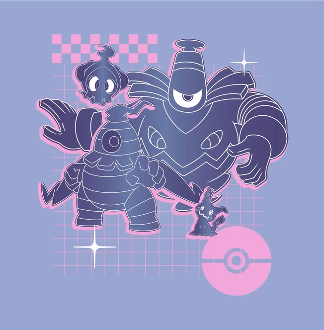 GameStop Pokemon Ghost Type Graphic Double Sided T-Shirt GameStop Exclusive