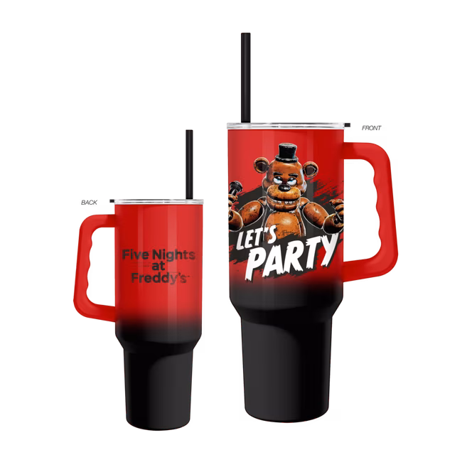 GameStop Five Nights At Freddy's Special Delivery Freddy Let's Party Ombre 40oz Stainless Steel Tumbler with Handle