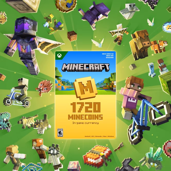 GameStop Minecraft: Minecoins Pack: 1720 Coins (Digital Code) - Android, iOS, Nintendo Switch, Xbox One, Xbox Series X/S and PC