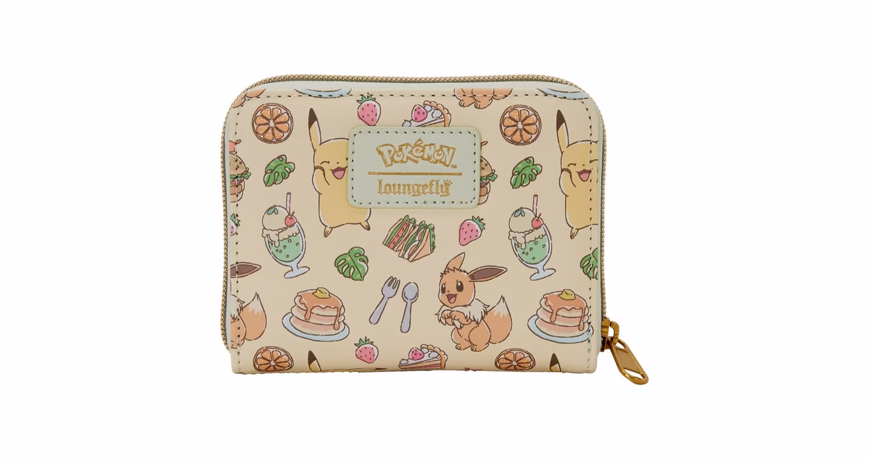 GameStop Loungefly Pokemon Cafe Pikachu and Eevee Food Zip Around Wallet GameStop Exclusive