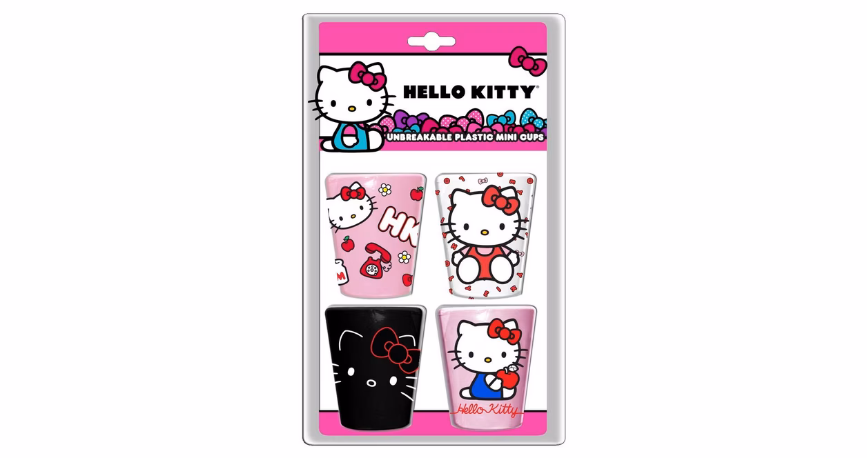 GameStop Hello Kitty 1.5oz Plastic Mini Cup Set 4-Piece