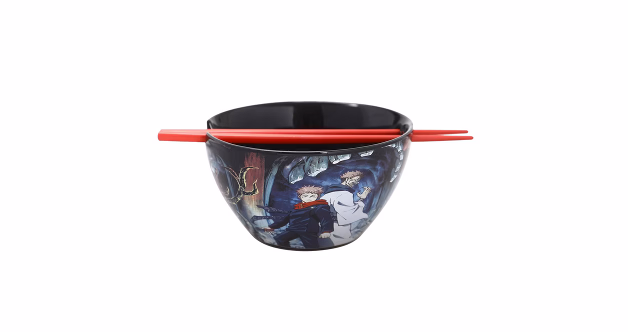 GameStop Jujutsu Kaisen Ceramic Ramen Bowl with Chopsticks