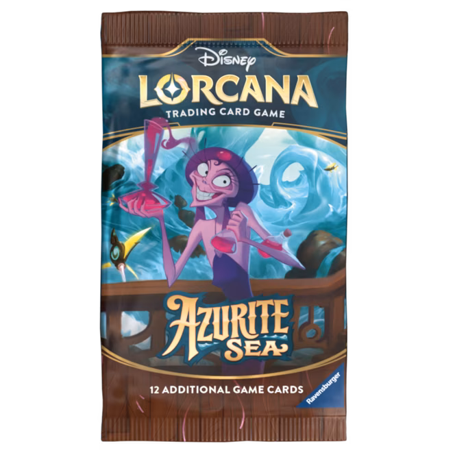GameStop Disney Lorcana Trading Card Game: Azurite Sea Chapter 6 Booster Full Box (24 Boosters)
