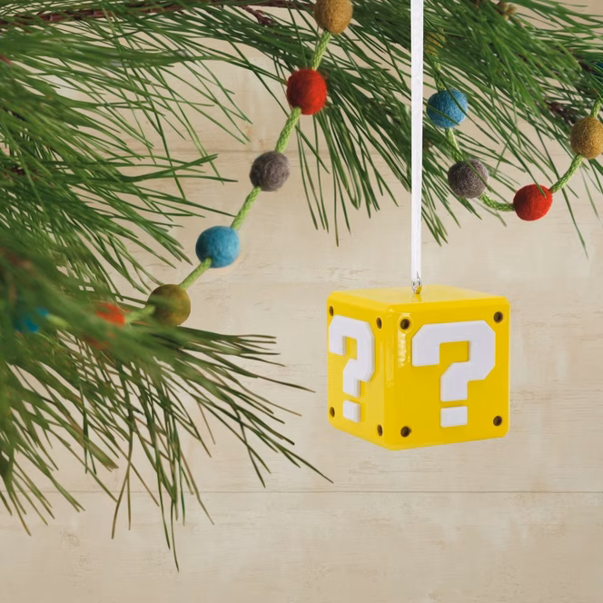 GameStop Hallmark Super Mario Premium Metal Question Box Ornament