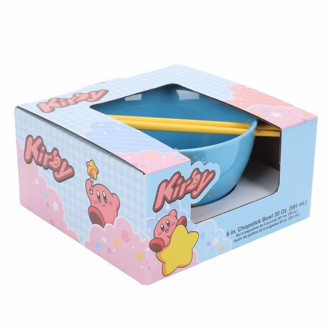 GameStop Kirby Blue Ramen Bowl with Chopsticks