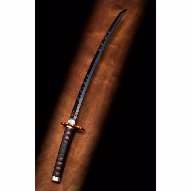 GameStop Bandai Tamashii Nations Demon Slayer: Kimetsu no Yaiba Tanjiro's Nichirin Sword with Rengoku's Handguard Proplica