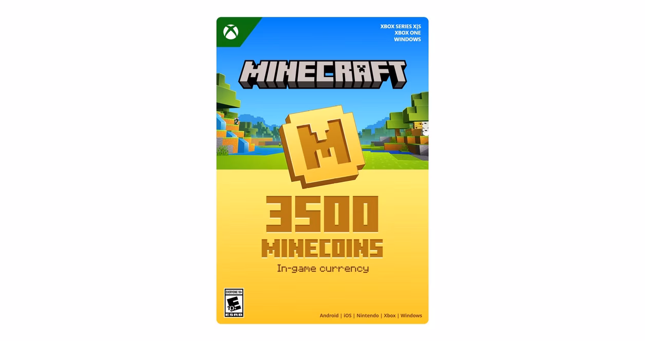 GameStop Minecraft: Minecoins Pack: 3500 Coins (Digital Code) - Android, iOS, Nintendo Switch, Xbox One, Xbox Series X/S and PC