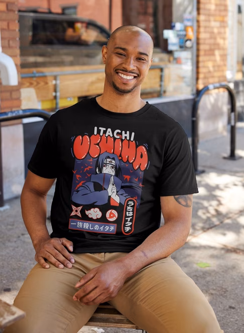 GameStop Naruto Itatchi Bubble Font Graphic T-Shirt GameStop Exclusive