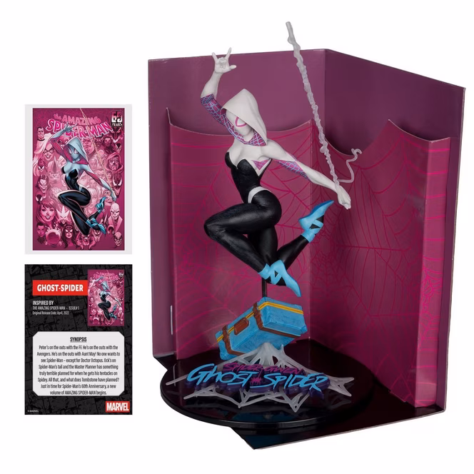 GameStop McFarlane Toys Gold Label Collection Marvel The Amazing Spider-Man Ghost-Spider (Issue 1) 1:10th Statue