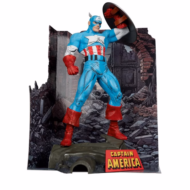 GameStop McFarlane Toys Marvel The Amazing Spider-Man (Issue 323) Captain America Statue with Todd McFarlane Autograph GameStop Exclusive