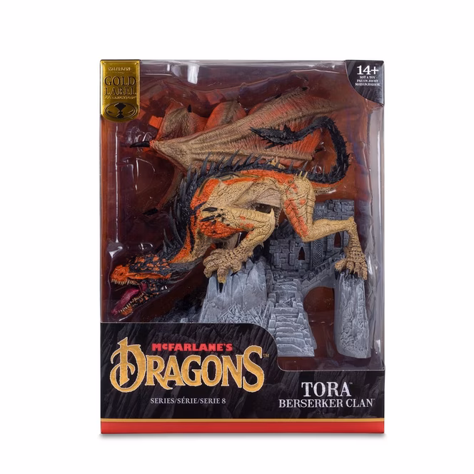 GameStop McFarlane Toys Dragons Series 8 Gold Label Tora (Berserker Clan) 11-in Statue