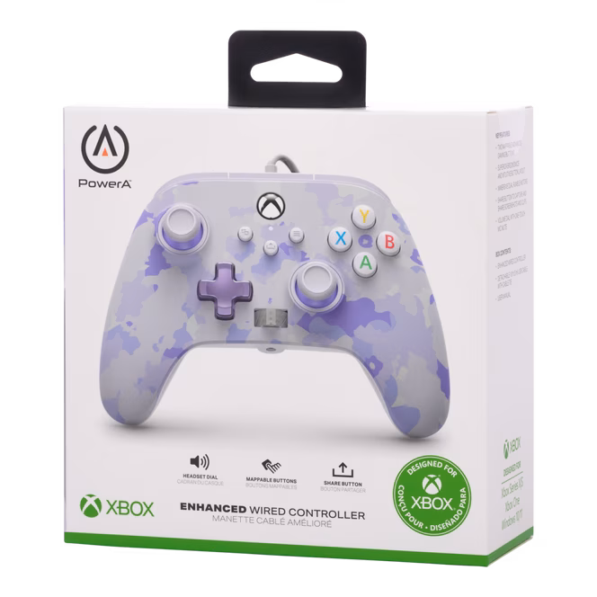 GameStop PowerA Enhanced Wired Controller for Xbox Series X|S - Purple Camo