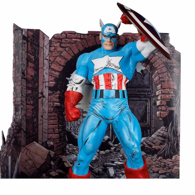 GameStop McFarlane Toys Marvel The Amazing Spider-Man (Issue 323) Captain America Statue with Todd McFarlane Autograph GameStop Exclusive
