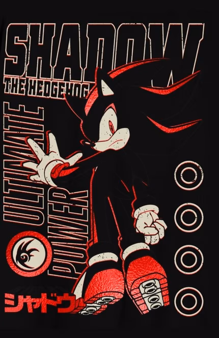GameStop Sonic the Hedgehog Shadow the Hedgehog Black Graphic Unisex T-Shirt GameStop Exclusive