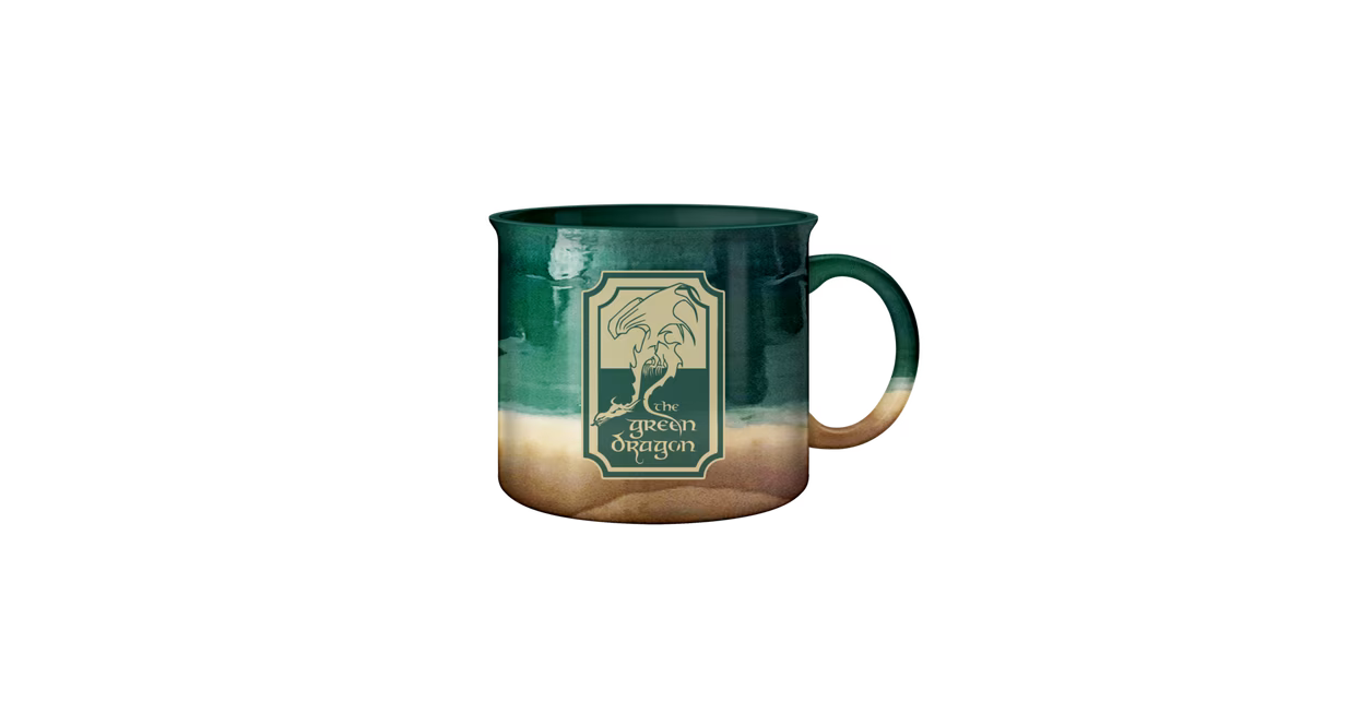 GameStop Lord of The Rings The Green Dragon Reactive Glaze Ceramic Camper 20oz Mug
