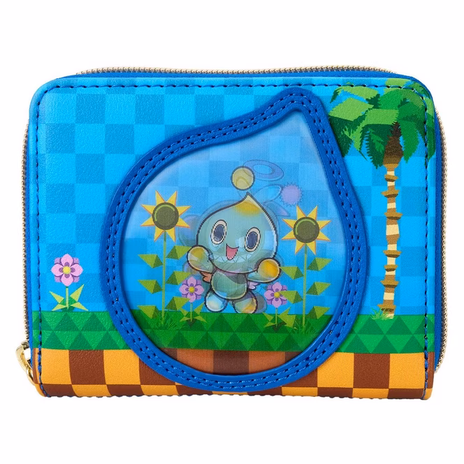 GameStop Loungefly Sonic the Hedgehog Chaos Garden Lenticular Zip Around Wallet GameStop Exclusive