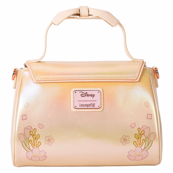 GameStop Loungefly Stitch and Angel Cherry Blossom Bow Handle Crossbody Bag