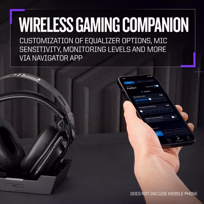 GameStop RIG 900 MAX HX Dual Wireless Gaming Headset for Xbox Series X/S, PC, PlayStation 4/5, and Switch - Black