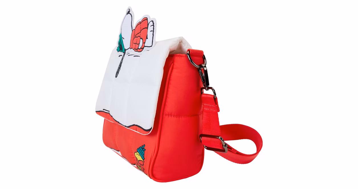GameStop Loungefly Peanuts Snoopy and Woodstock Snow Day Doghouse Crossbody Bag
