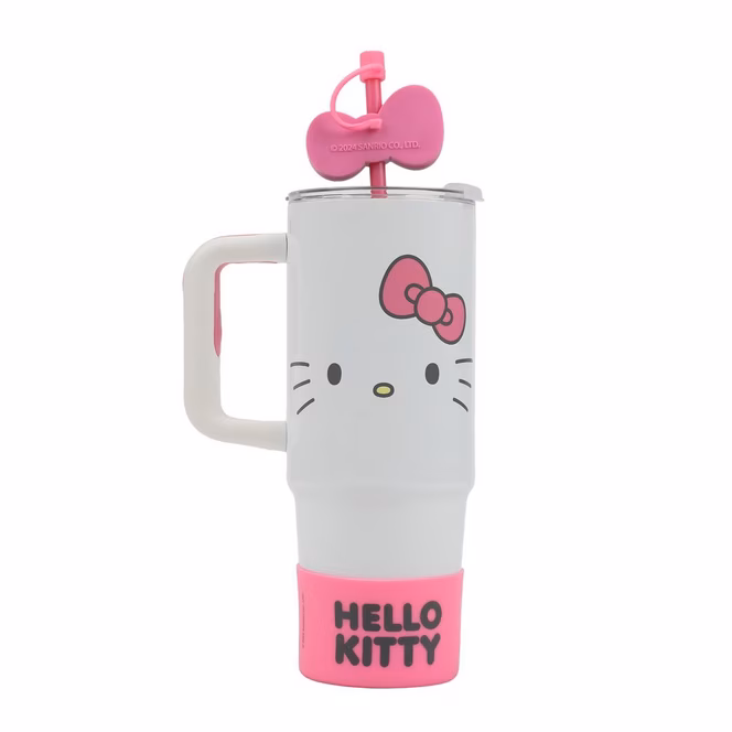 GameStop Sanrio Hello Kitty Stainless Steel with Pink Straw Charm and Silicone Boot