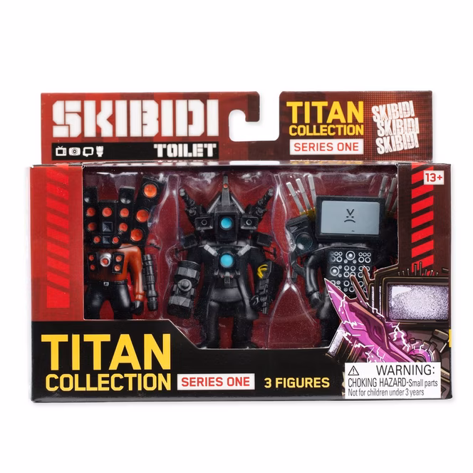 GameStop Skibidi Toilet Titan Collection Series One 3-Pack Action Figure Set