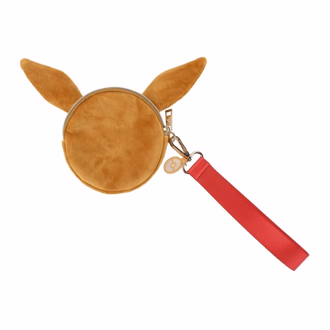 GameStop Eevee Big Face Faux Fur Coin Purse with Detachable Strap and Pokeball Charm