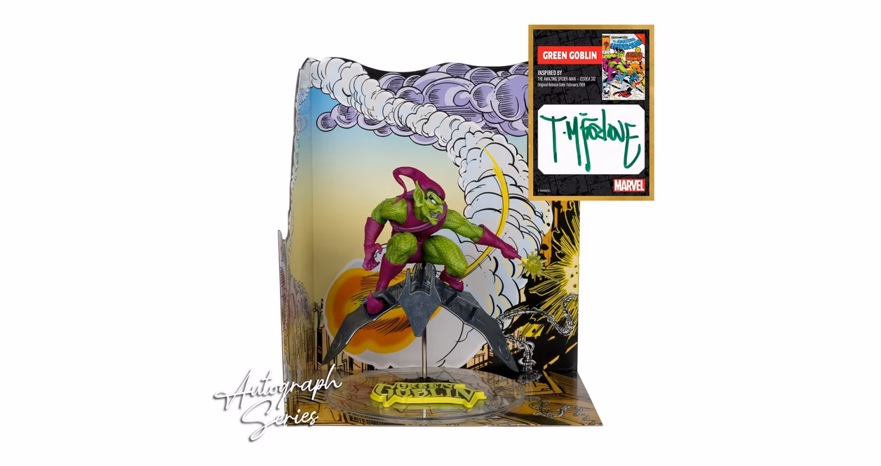 GameStop McFarlane Toys Marvel Collection Spider-Man Green Goblin (The Amazing Spider-Man Issue 312) 1:10th Scale Statue with Autograph
