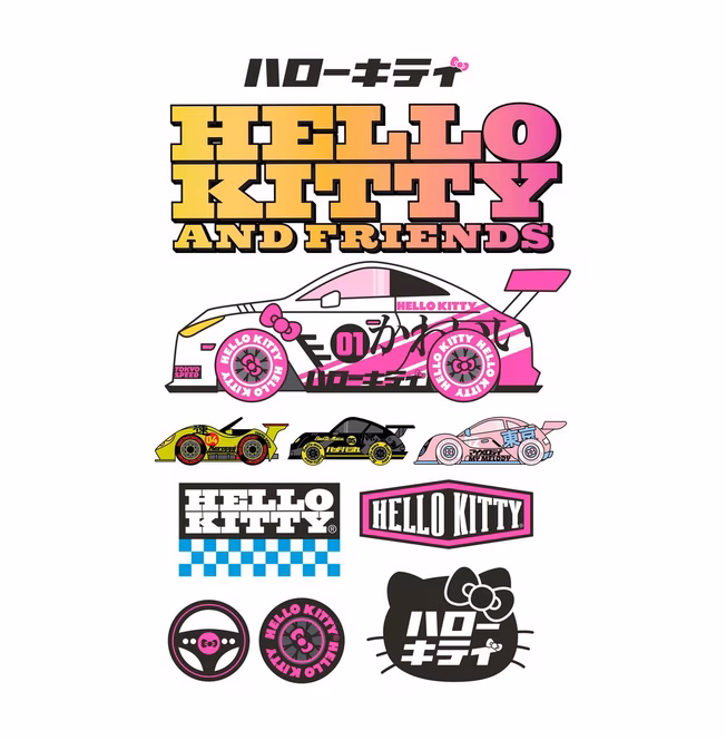 GameStop Sanrio Hello Kitty and Friends Racing Double Sided Unisex Graphic T-Shirt GameStop Exclusive