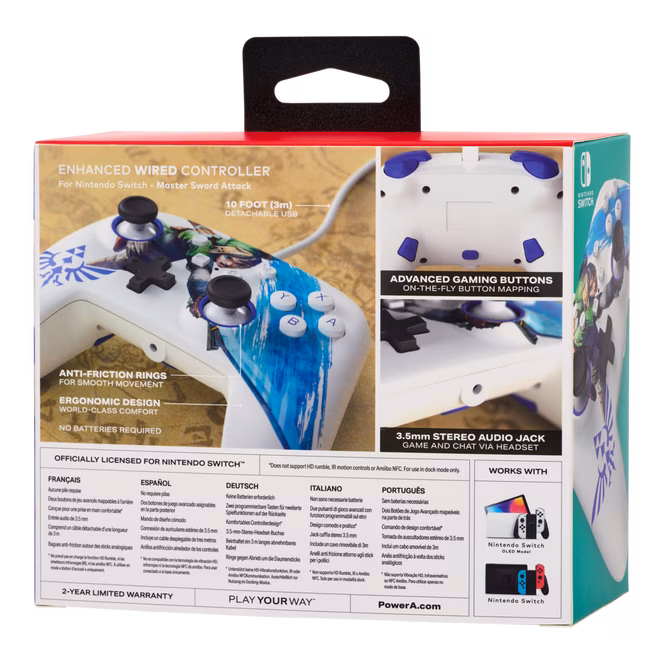 GameStop PowerA Enhanced Wired Controller for Nintendo Switch - Master Sword Attack